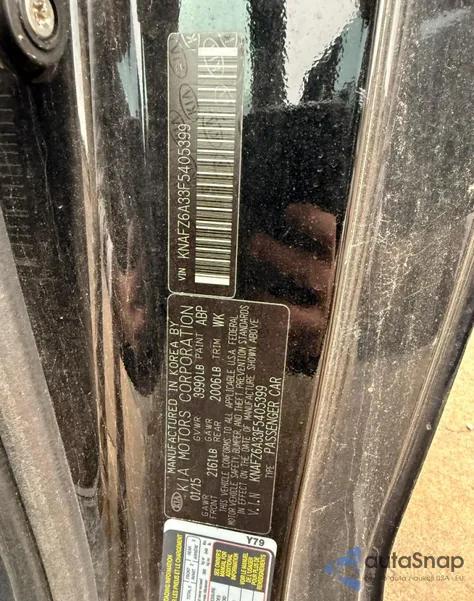 2015 Kia Forte Sx z USA, uszkodzony, nr VIN KNAFZ6A33F5405399